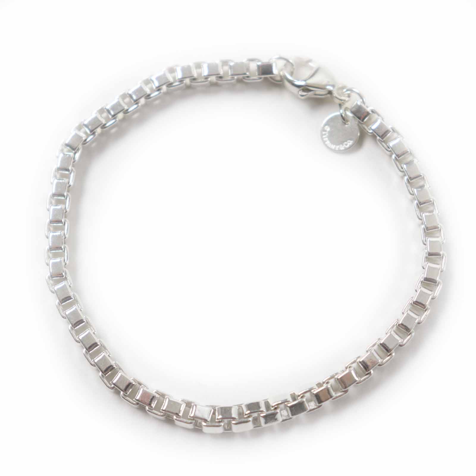 極美品◎TIFFANY&Co. ティファニー ベネチアン ブレスレット 現行品 SV925 シルバー 箱・保存袋付き 重量15.4g レディース【中古】