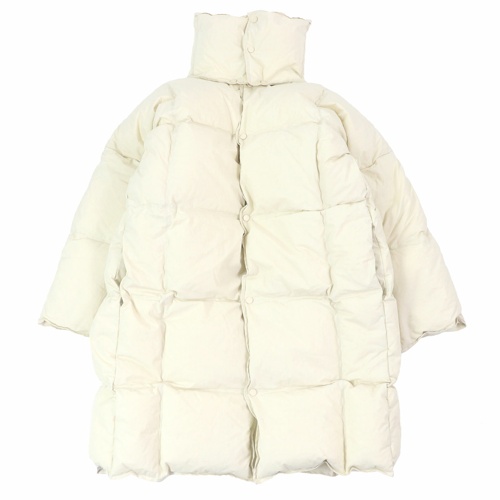 美品□BOTTEGAVENETA ボッテガヴェネタ 632741 フロステッド ポプリン オーバーシルエット ダウンコート アイボリー S イタリア製 正規品 メンズ【中古】