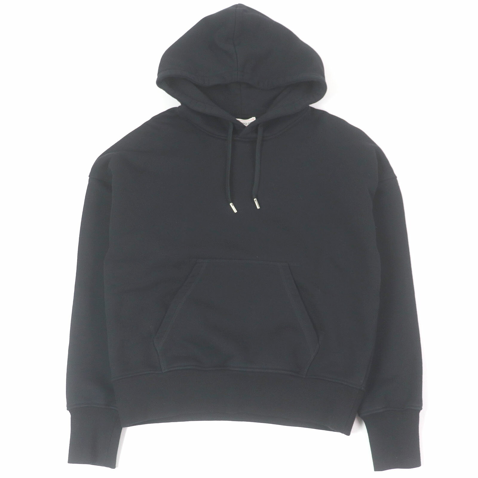 美品□Alexander McQueen アレキサンダーマックイーン 2022年製 722257 コットン100％ ロゴエンブロイダリー プルオーバー パーカー フーディー ブラック M イタリア製 正規品 メンズ【中古】