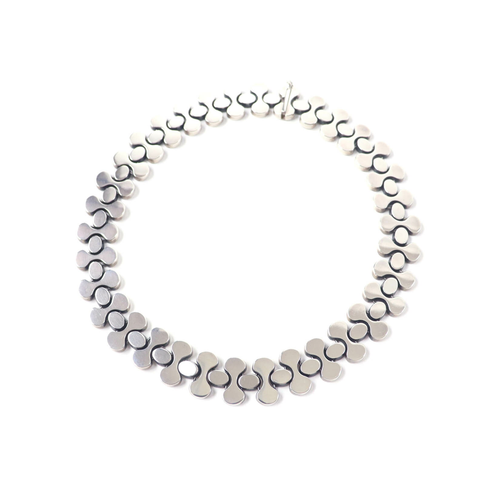 美品★Georg Jensen ジョージジェンセン 110D AURA オーラ アーカイヴ コレクション ネックレス SV925 シルバー S/M ケース付き 重量104.8g レディース【中古】