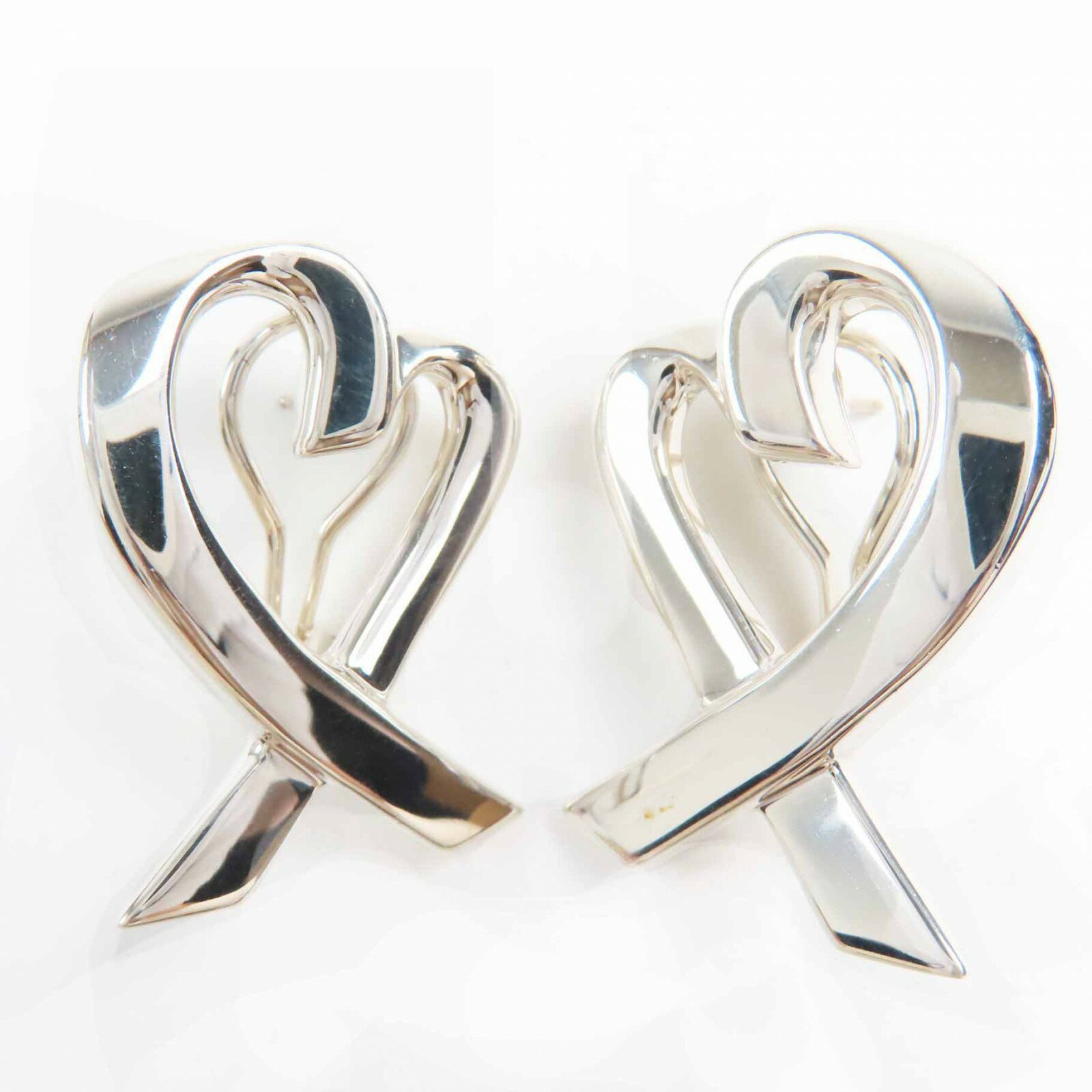 美品◎TIFFANY&Co. ティファニー ラビングハート ピアス ラージ 両耳用 SV925 シルバー アクセサリー 重量17.5g レディース【中古】