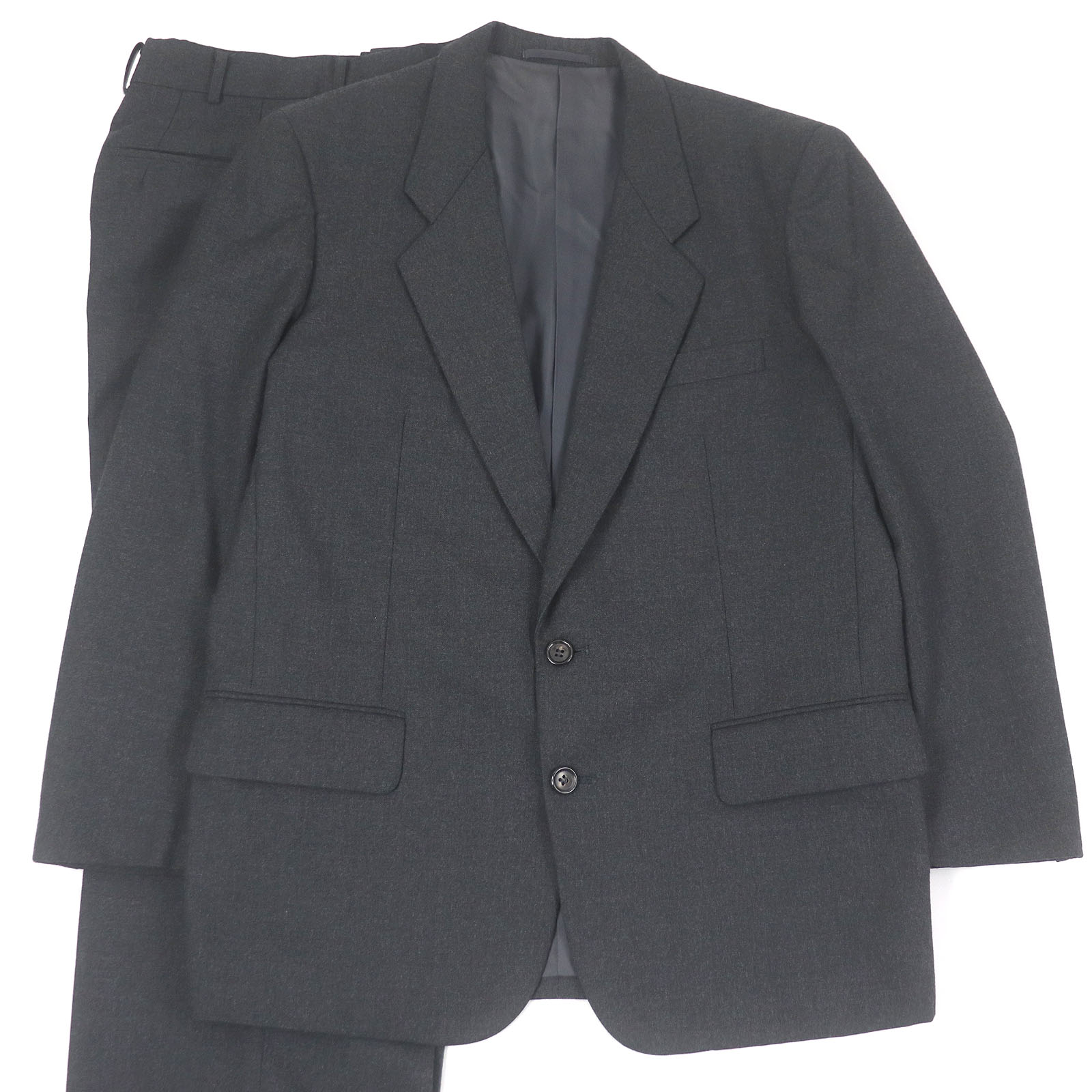 極美品□COMME des GARCONS HOMME コムデギャルソンオム ヴィンテージ HS-05003S ウール100％ 80s セットアップ シングルスーツ ダークグレー S 日本製 正規品 メンズ【中古】