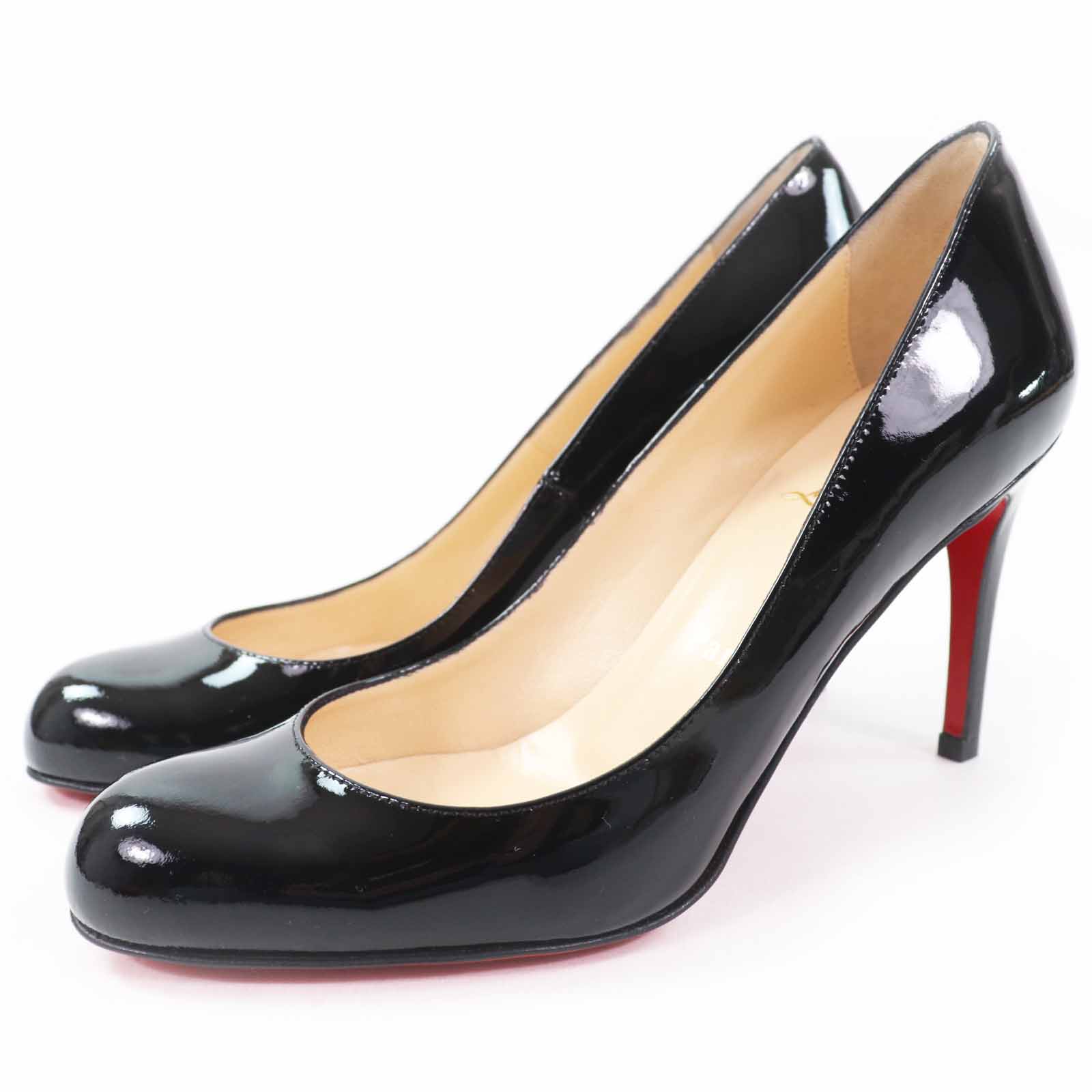 未使用品◎Christian Louboutin クリスチャンルブタン SIMPLE PUMP 85 パテントレザー パンプス ブラック レッドソール 36 箱・保存袋付き イタリア製 レディース【中古】