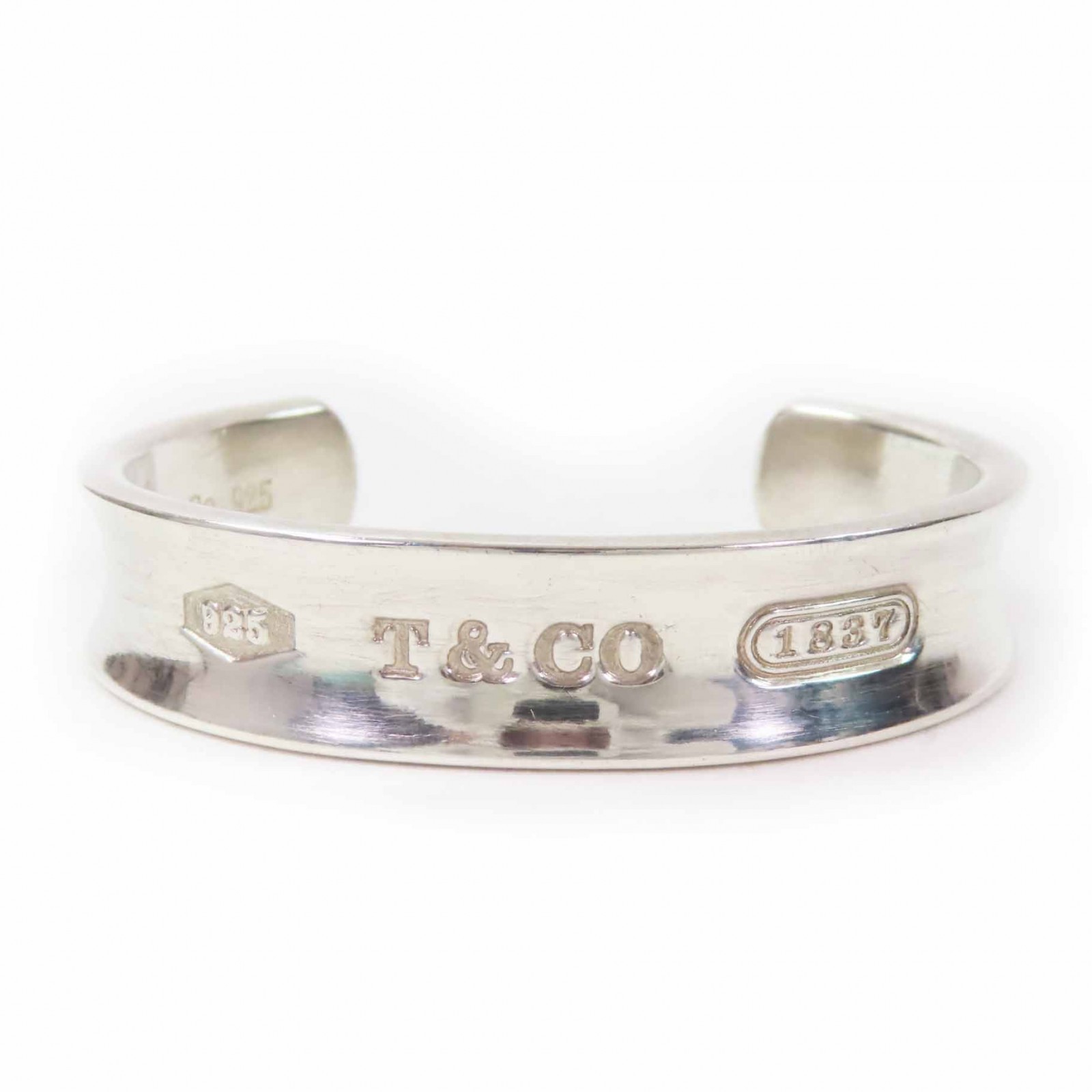 極美品◎TIFFANY&Co. ティファニー 1837 カフ バングル／ブレスレット SV925 シルバー 箱・保存袋付き 重量41.43g レディース【中古】