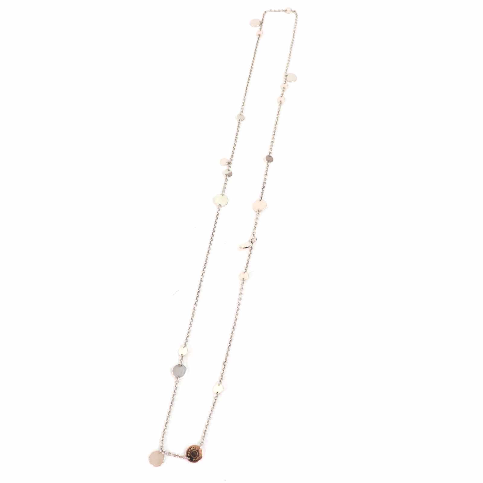 美品◎HERMES エルメス 2020年製 Confettis コンフェッティ ロング ネックレス SV925 AU750 シルバー ゴールド 箱付き フランス製 重量25.9g レディース【中古】