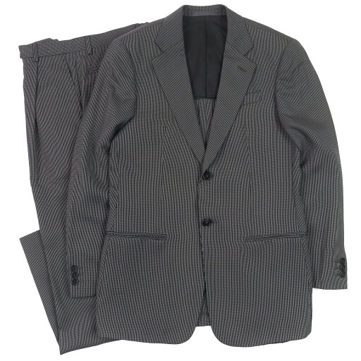 【ドンドン見直し】美品△ARMANI COLLEZIONI アルマーニコレッツォーニ 総柄 シングルスーツ セットアップ ラック系 46 イタリア製 正規品 メンズ【中古】