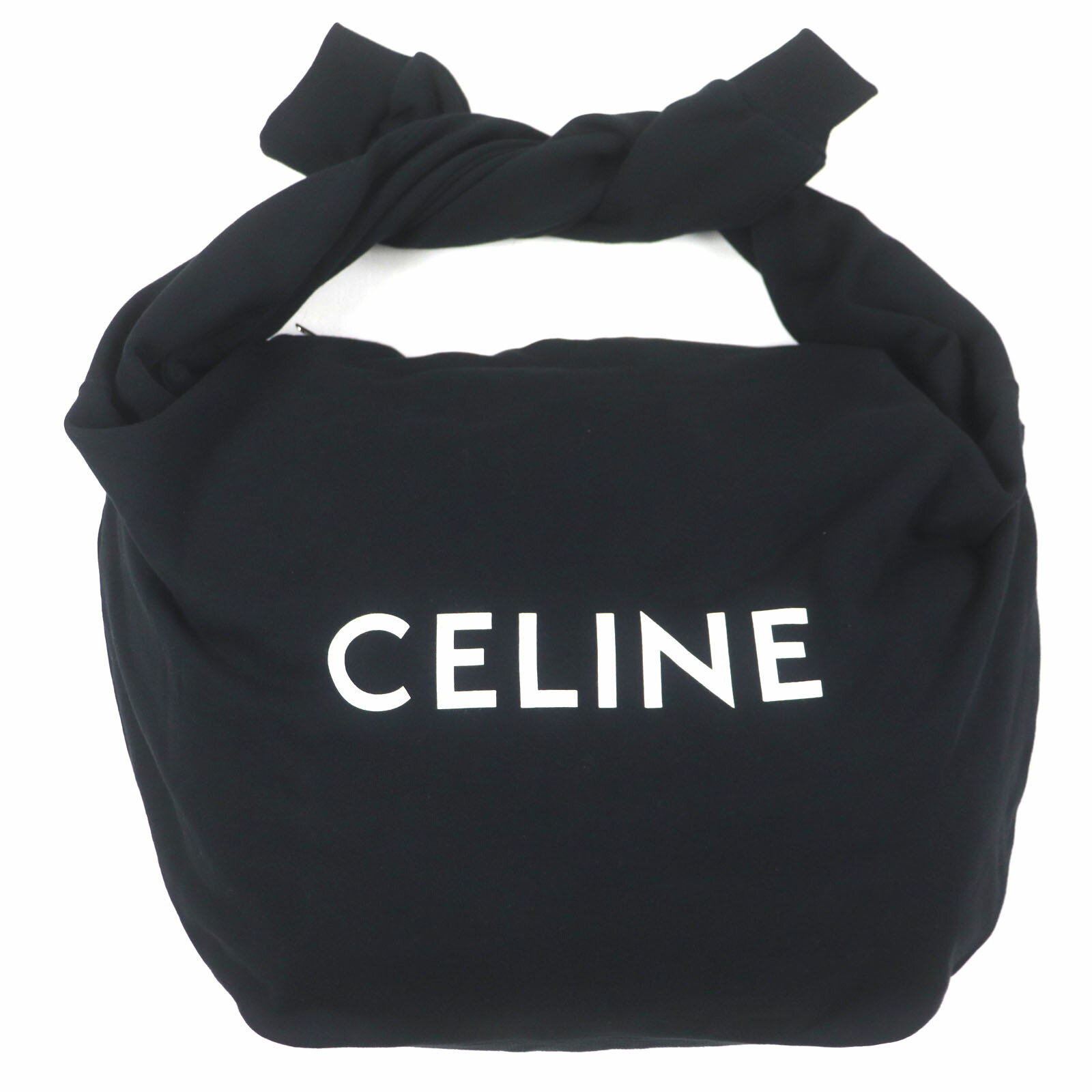 極美品▼CELINE セリーヌ 11020 2EKO MEDIUM SWEAT BAG ミディアム スウェットバッグ ロゴプリント クロスバッグ ショルダーバッグ ブラック 保存袋付き イタリア製 正規品 メンズ【中古】