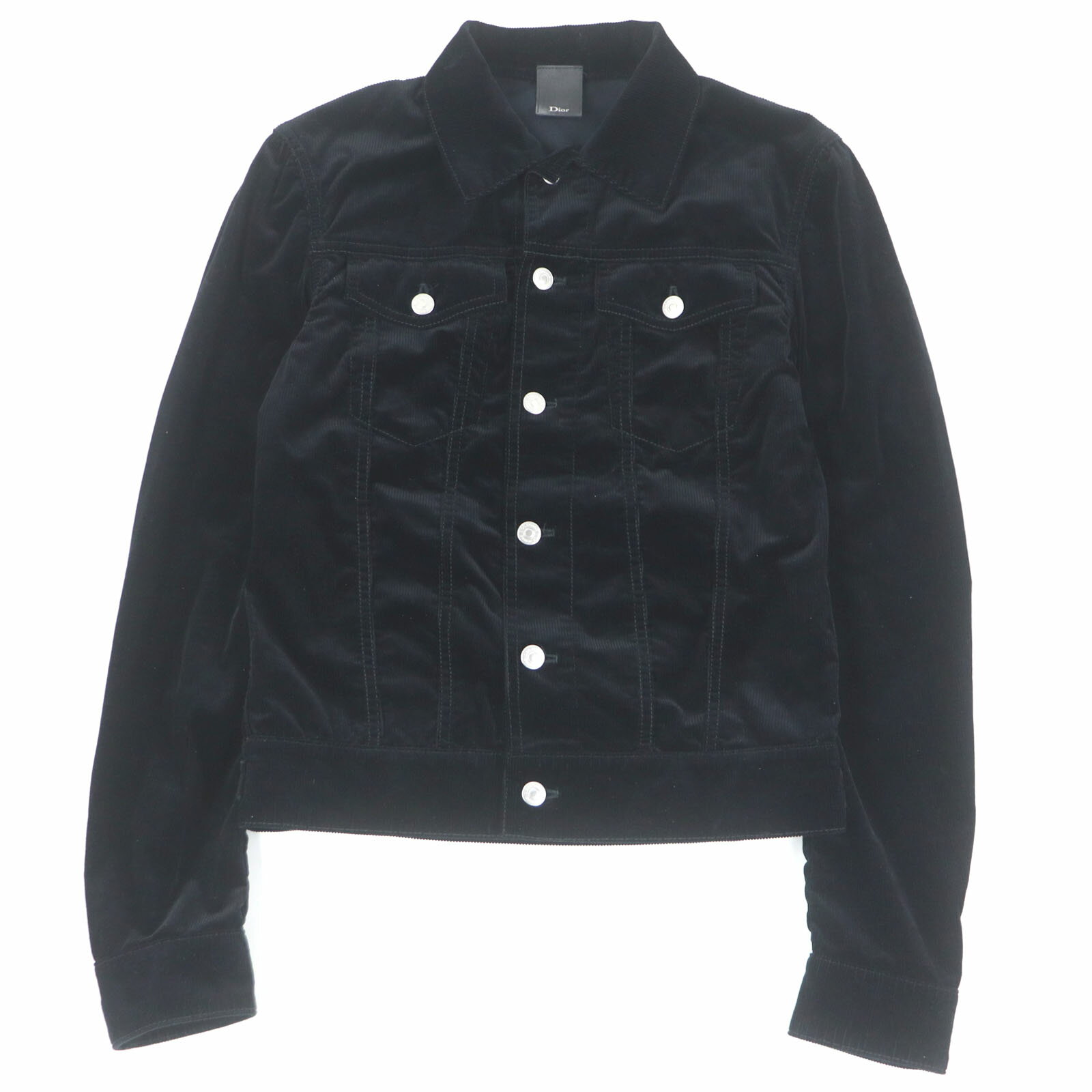 【ドンドン見直し】美品□Dior HOMME ディオールオム 763C437T057X コットン100％ コーデュロイ トラッカージャケット ブラック 44 イタリア製 正規品 メンズ【中古】