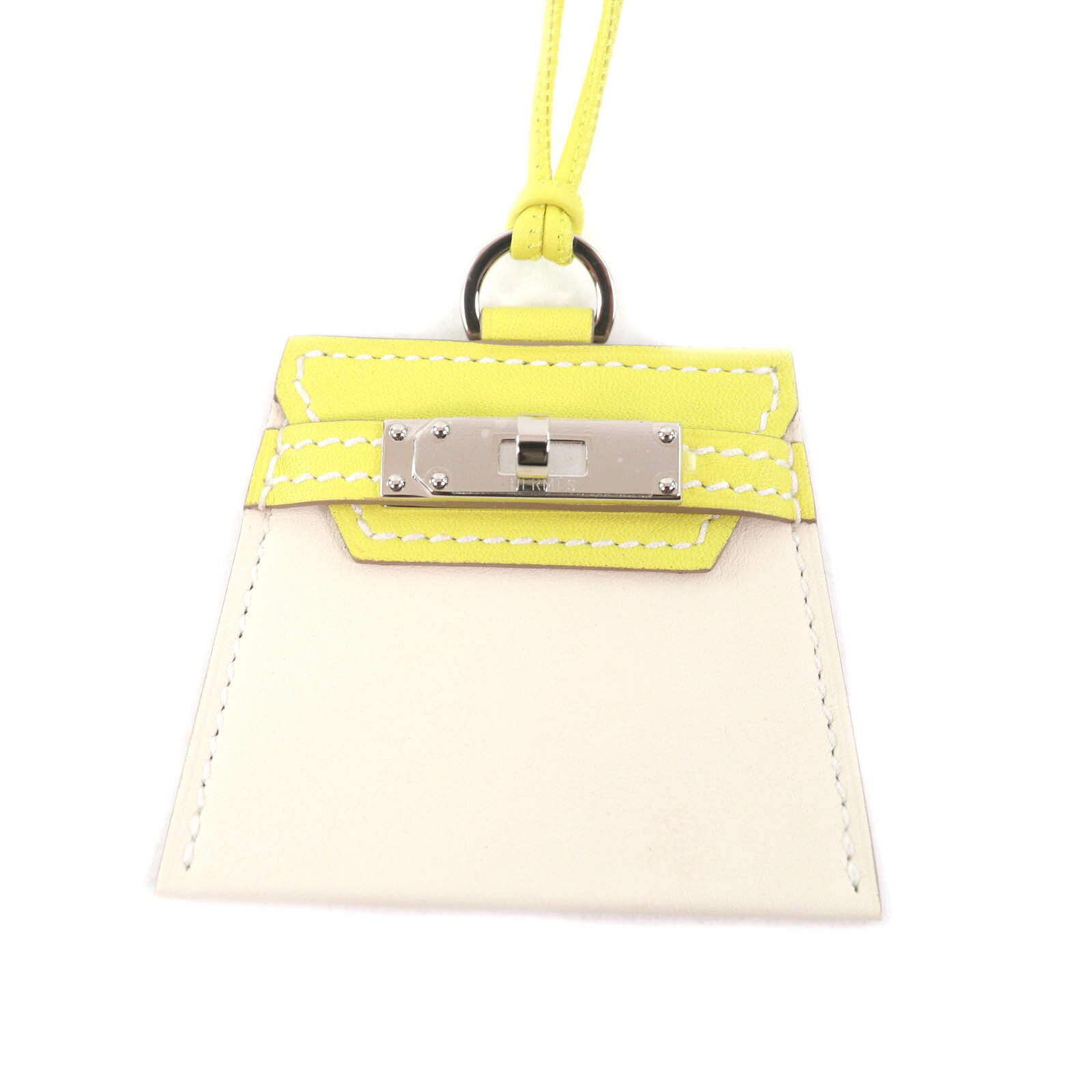 未使用品★HERMES エルメス モンプティケリー GM ライム クレ スイフト ゴールド金具 ネックレス 箱・保存袋付き フランス製 レディース【中古】