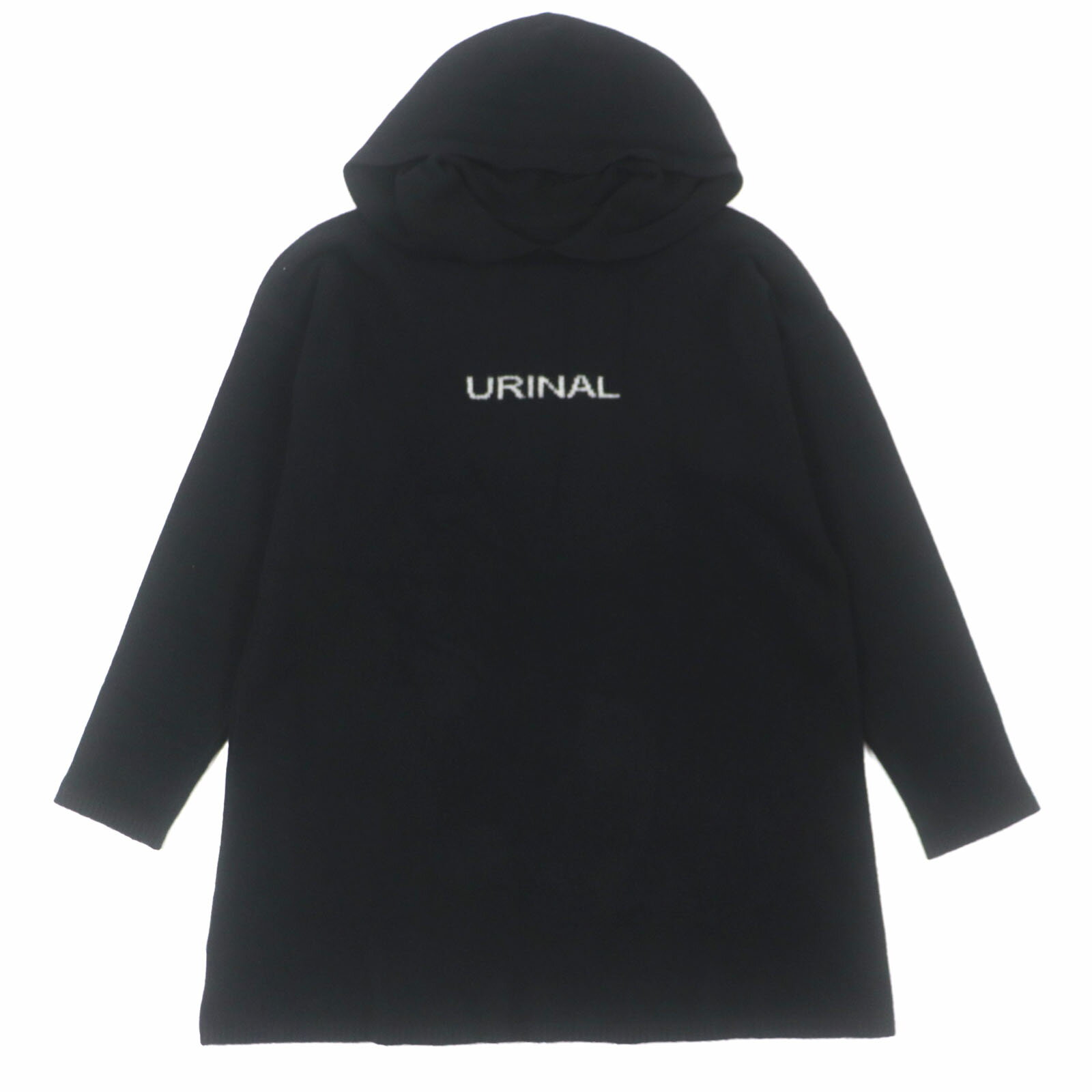 美品▼Rick Owens リックオウエンス 22AW RR02B2673 Subhuman Hooded Tommy カシミヤ ウール ロング丈 オーバーサイズ プルオーバー ニットパーカー ブラック M イタリア製 正規品 メンズ【中古】