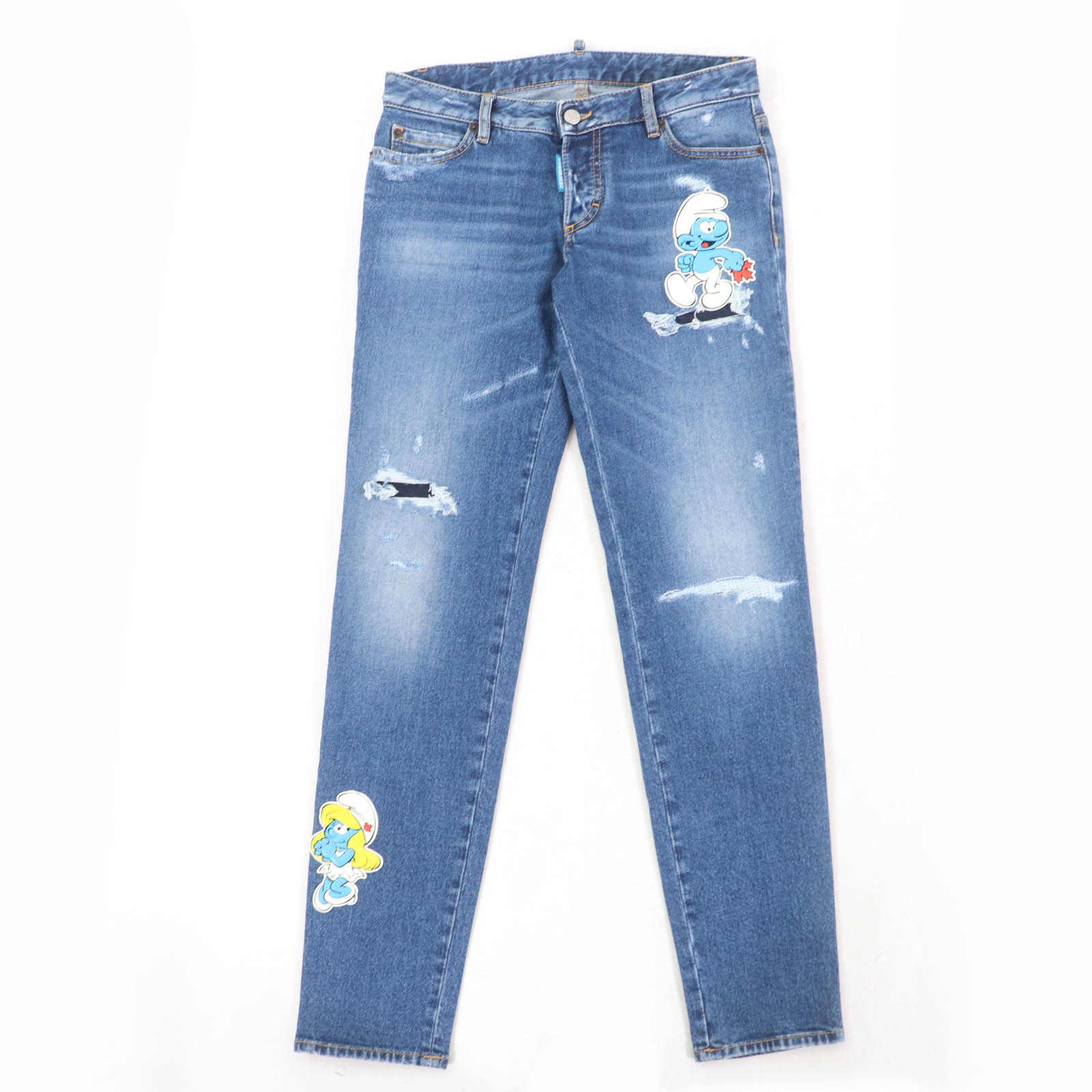 【ドンドン見直し】美品☆DSQUARED2 Smurf ディースクエアード スマーフ 23SS S73LA0295 デニムパンツ インディゴ 38 イタリア製 正規品 レディース【中古】