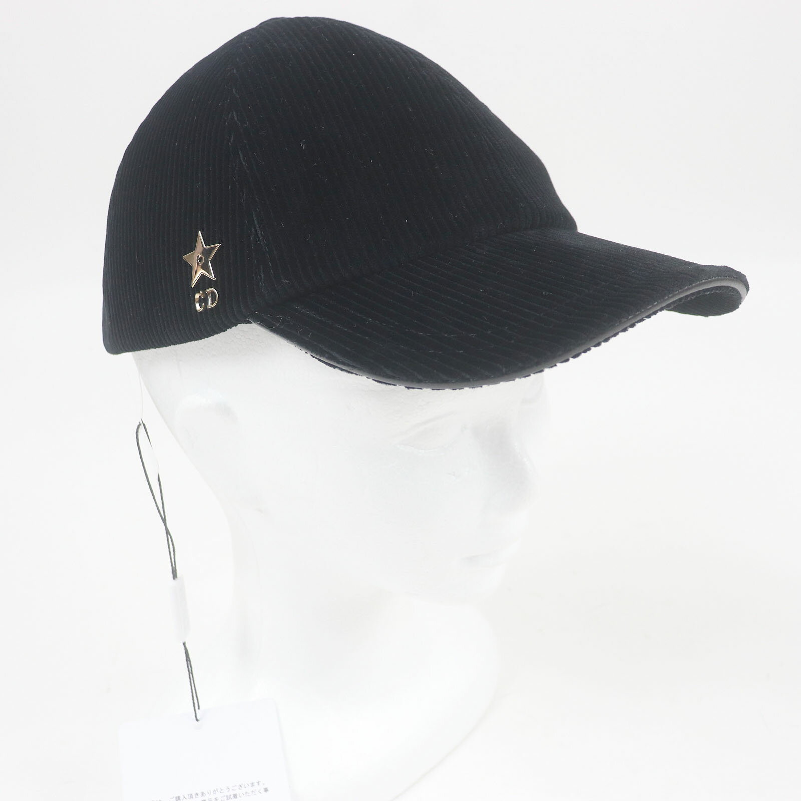 未使用品□Christian Dior クリスチャンディオール 45DPV918E141 D-Player コーデュロイ ベースボールキャップ 帽子 ブラック 57 イタリア製 正規品 レディース 現行品【中古】