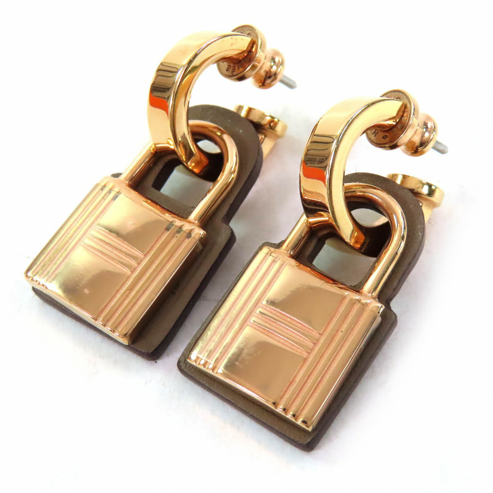 未使用品△HERMES エルメス オーケリー GP フープ カデナモチーフ Hロゴ ピアス 両耳用 ゴールド Z刻印 箱付き フランス製 レディース【中古】