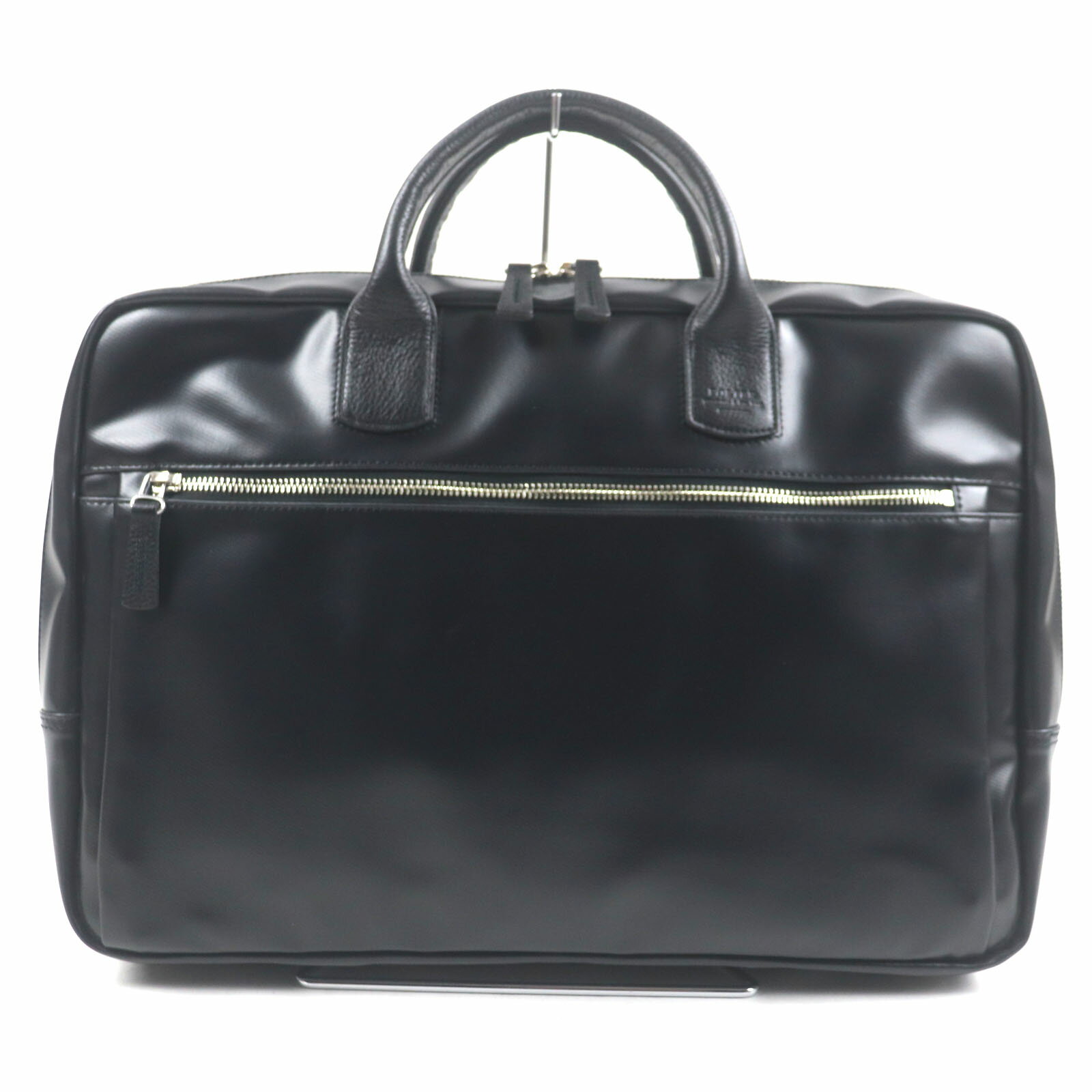 未使用品▼PORTER ポーター 820-07264 REAL リアル レザー使い ロゴ刻印入り ビジネスバッグ ブリーフケース ブラック 日本製【中古】