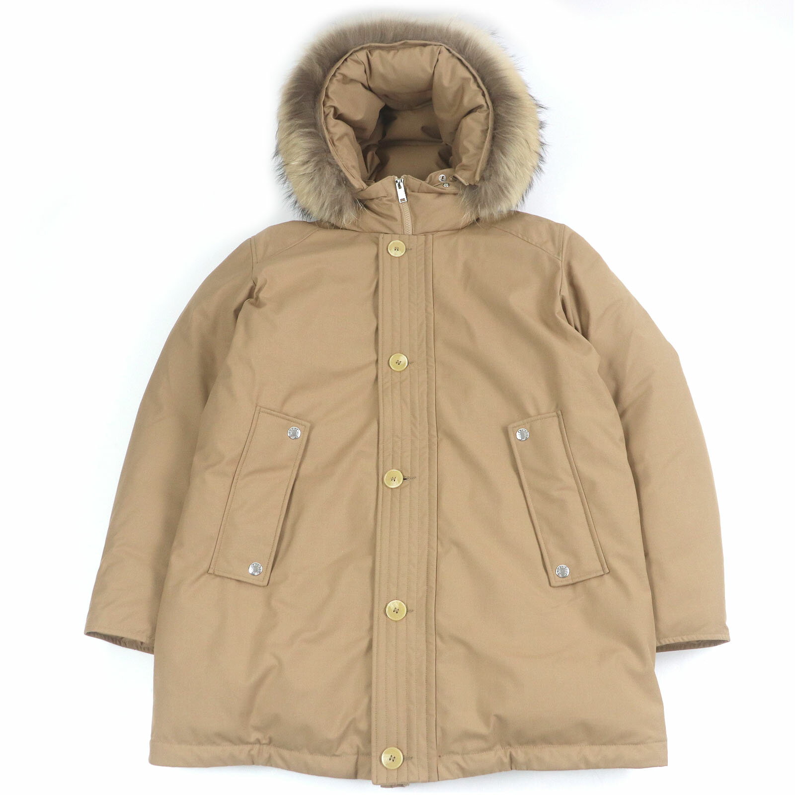 極美品□Mackintosh マッキントッシュ ラクーンファーフーデッド ダウンジャケット ダウンコート ベージュ 40 正規品 メンズオススメ【中古】