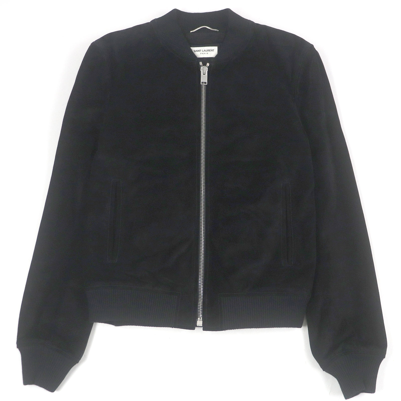 美品□SAINT LAURENT PARIS サンローランパリ 344674 エディ期 スウェードレザージャケット ブルゾン ブラック 50 イタリア製 正規品 メンズ【中古】