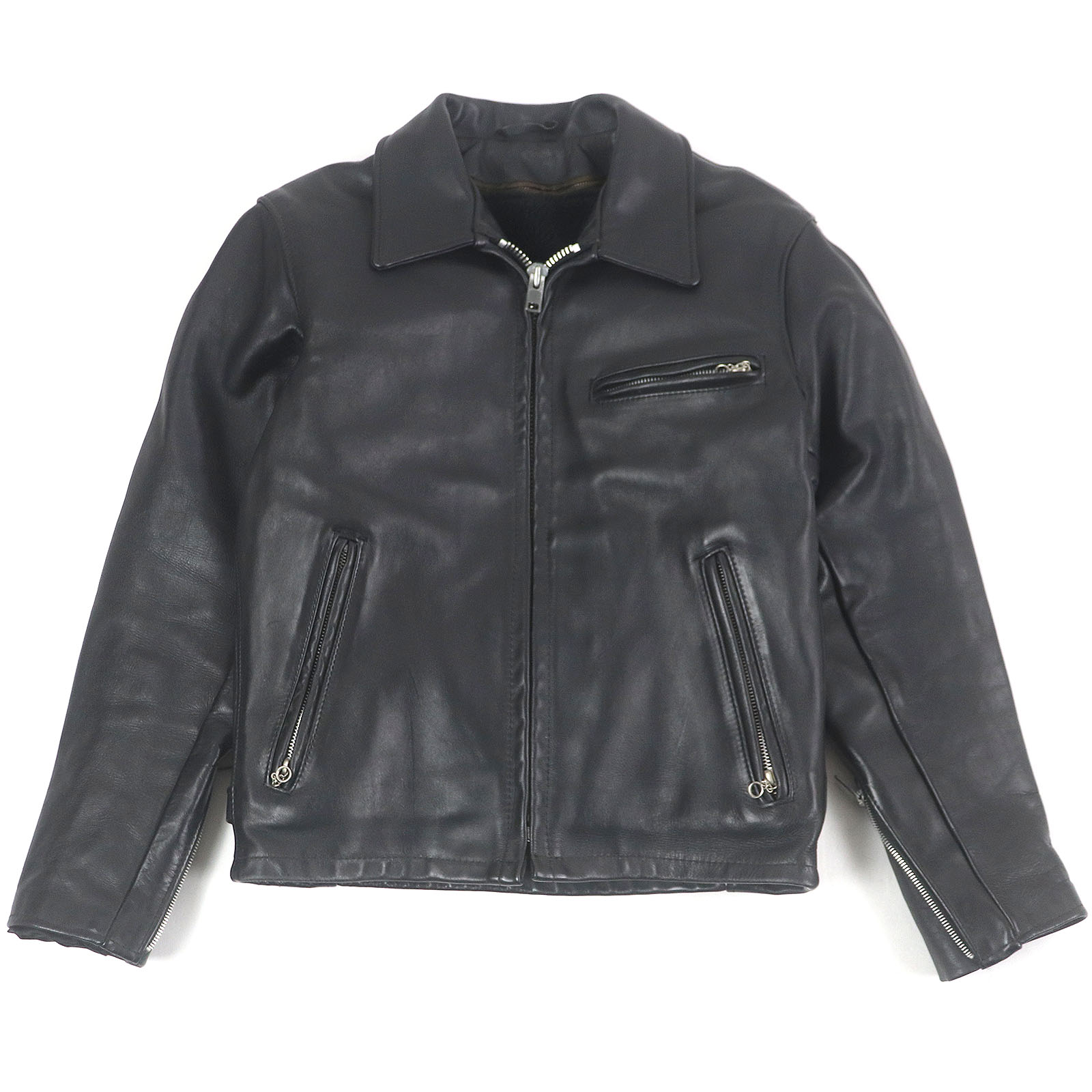 良品□schott ショット ボアライナー付き 2WAY シングルライダース レザージャケット バイカージャケット ブラック 36 USA製 正規品 メンズ【中古】