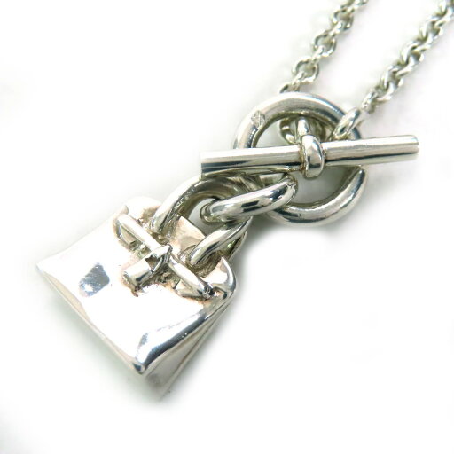 極美品△HERMES エルメス ミニバーキン アミュレット AG925 アクセサリー ペンダント ネックレス シルバー 重量12.6g レディース【中古】