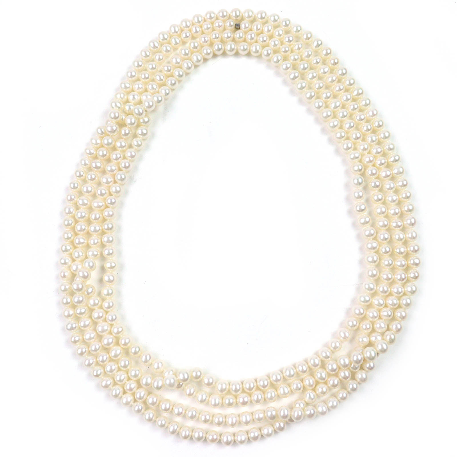 極美品△TIFFANY&Co. ティファニー AG925 ロング パール ネックレス アクセサリー ホワイト系 重量186g レディース【中古】