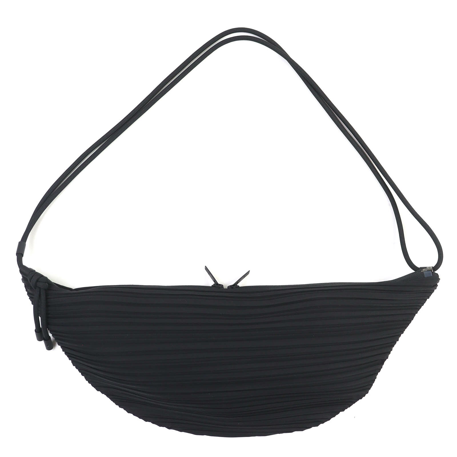 極美品△PLEATS PLEASE プリーツプリーズ イッセイミヤケ PP39AG535 クロスボディバッグ ショルダーバッグ ブラック 日本製 正規品 レディース【中古】