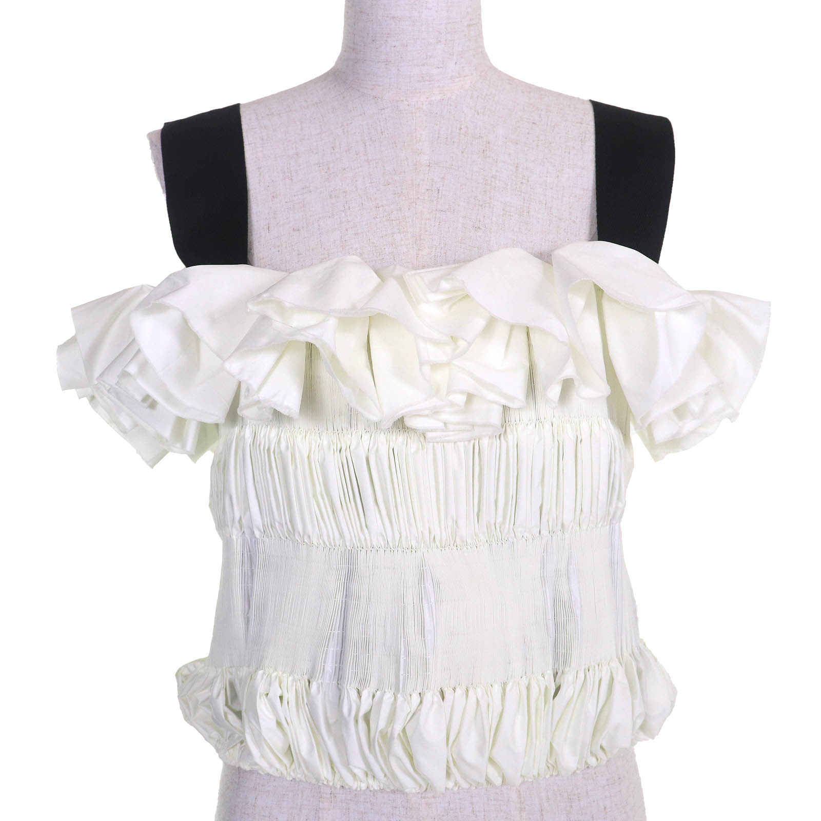 【ドンドン見直し】極美品△RENATA BRENHA レナータブレナ 92-01-11-01006 トップバッグ ノースリーブ トップス オフホワイト ブラック 日本サイズ約S～M相当 正規品 レディース【中古】