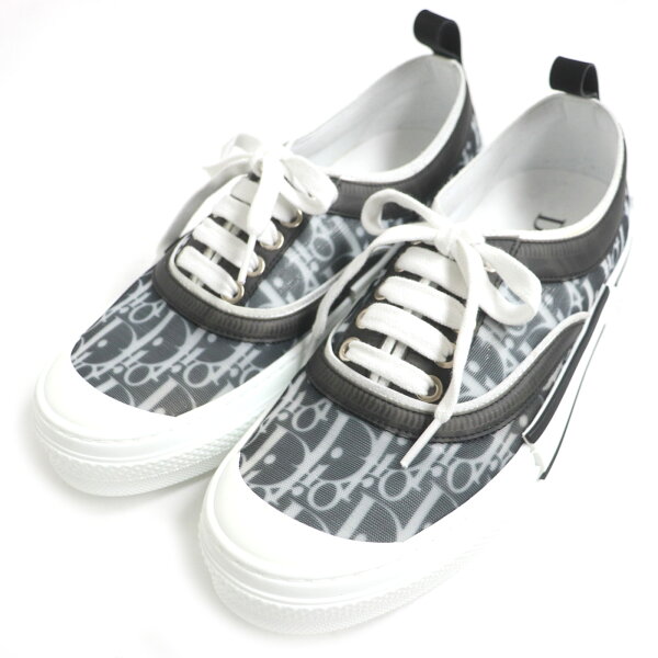 未使用品 DIOR ディオール オム 3SN278YJP B23 オブリーク ローカットスニーカー ホワイト×ブラック 40 保存袋付き イタリア製 メンズ【中古】