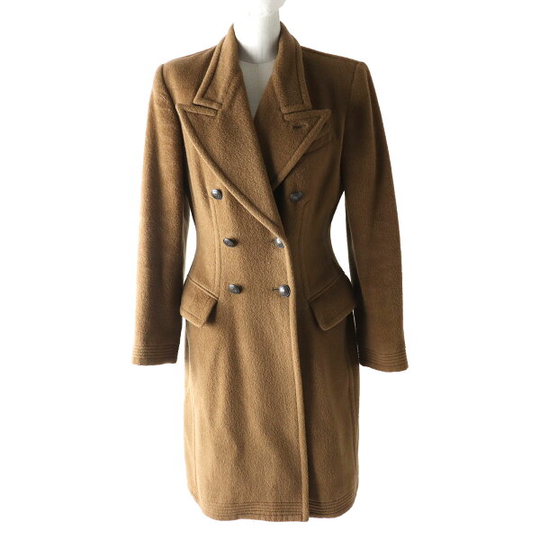 良品 JEAN-PAUL GAULTIER CLASSIQUE ジャンポールゴルチエ クラシック ヴィンテージ ロゴボタン付き ウール ロング コート キャメル系 40 日本製 正規品 レディース【中古】