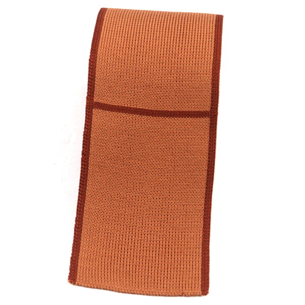 極美品○HERMES エルメス シルク100% クラヴァット 2way ニットタイ/ネクタイ ボルドー オレンジ 箱付き フランス製 メンズおすすめ【中古】