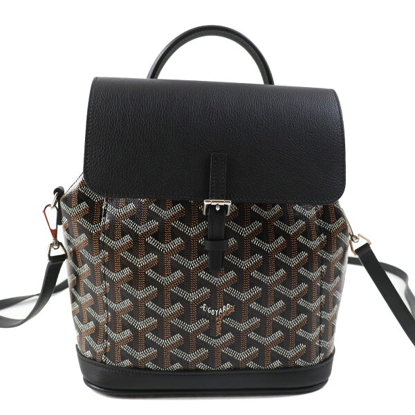 未使用品◎GOYARD ゴヤール アルパン ミニ 3WAY レザー ハンド／ショルダー／リュック・デイパック ブラック ブラウン シルバー金具 保存袋付き フランス製 レディース【中古】