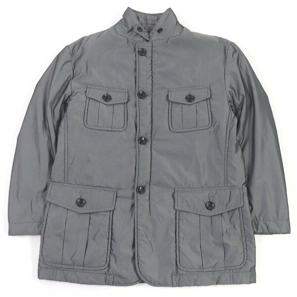 美品□BURBERRY LONDON バーバリーロンドン 裏ノバチェック使い 中綿入り フィールドジャケット ボンバージャケット グレー M 正規品 メンズ【中古】