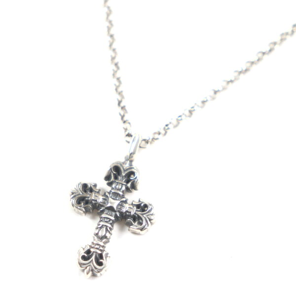 美品▼CHROME HEARTS クロムハーツ タイニーフィリグリークロスチャーム ロールチェーン ネックレス SV925 シルバー 24インチ 保存袋付き 重量10.7g メンズ【中古】