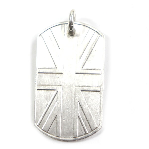 良品▼CHROME HEARTS クロムハーツ UNION JACK DOGTAG ユニオンジャック ドッグタグ ネックレス ペンダントトップ SV925 シルバー 重量29g メンズ【中古】
