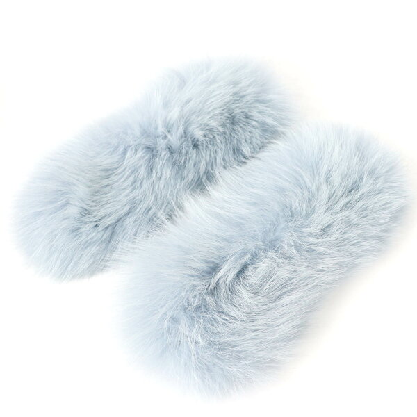 極美品☆Valentino Garavani ヴァレンティノガラヴァーニ NM9J0M02JCU ロックスタッズ付 ブルーフォックスファー カフス カフスボタン カフリンクス ブルー M 箱付き イタリア製 正規品 レディース【中古】