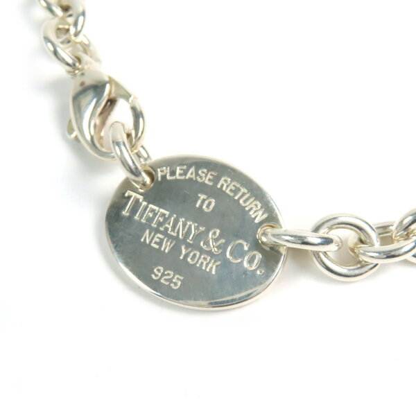 美品△TIFFANY&Co. ティファニー リターントゥティファニー オーバルタグ チョーカー ネックレス アクセサリー SV925 シルバー 重量52.6g メンズ【中古】