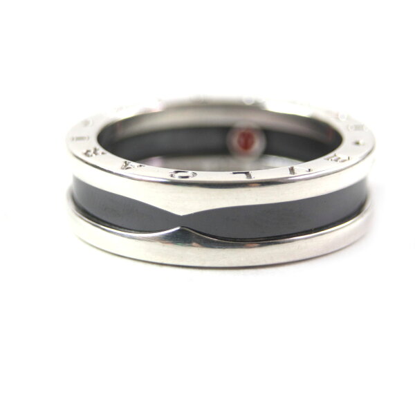 美品▼BVLGARI ブルガリ AN7FT6 Save The Children セーブ・ザ・チルドレン リング・指輪 AG925 シルバー ブラック 59 箱・保存袋付き イタリア製 重量7.3g メンズ【中古】