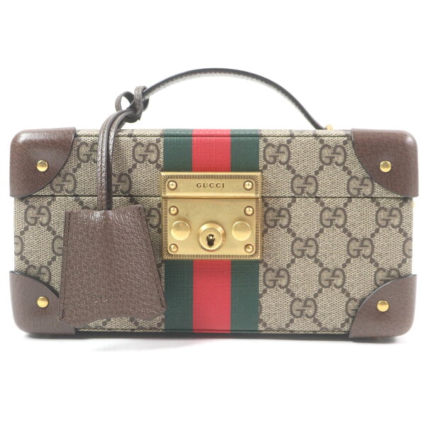 美品□GUCCI グッチ 649581 Gucci Savoy GGスプリーム ウェブストライプ ウォッチケース 保存袋付き イタリア製 ブラウン メンズ 現行品【中古】