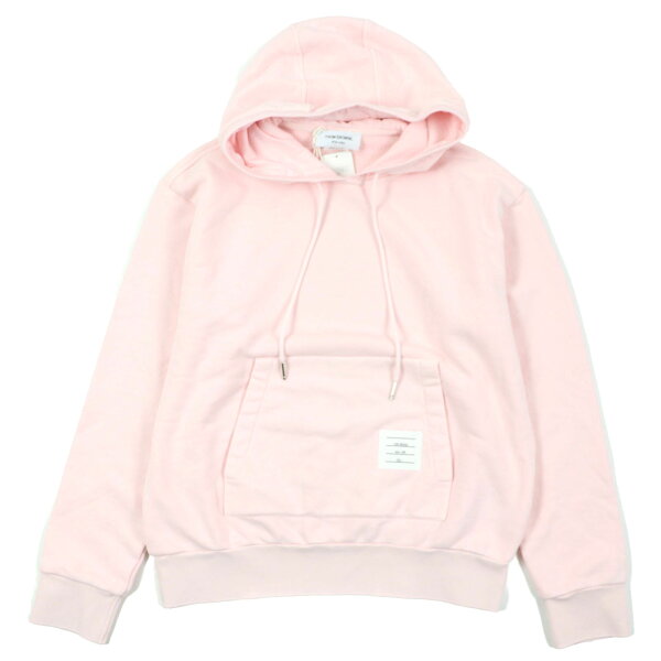 未使用品▼THOM BROWNE トムブラウン MJT272B コットン100% バックトリコロール プルオーバー パーカー ピンク 1 イタリア製 正規品 メンズ【中古】