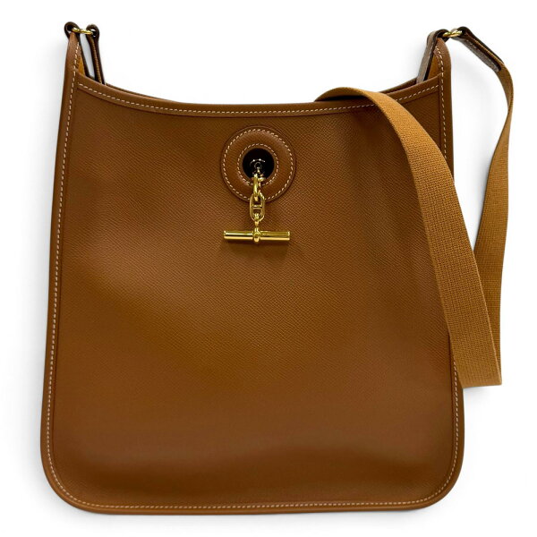 美品★HERMES エルメス ヴェスパ PM ゴールド クシュベル ゴールド金具 ショルダーバッグ □B刻印 フランス製 レディース 箱・保存袋付き 【中古】