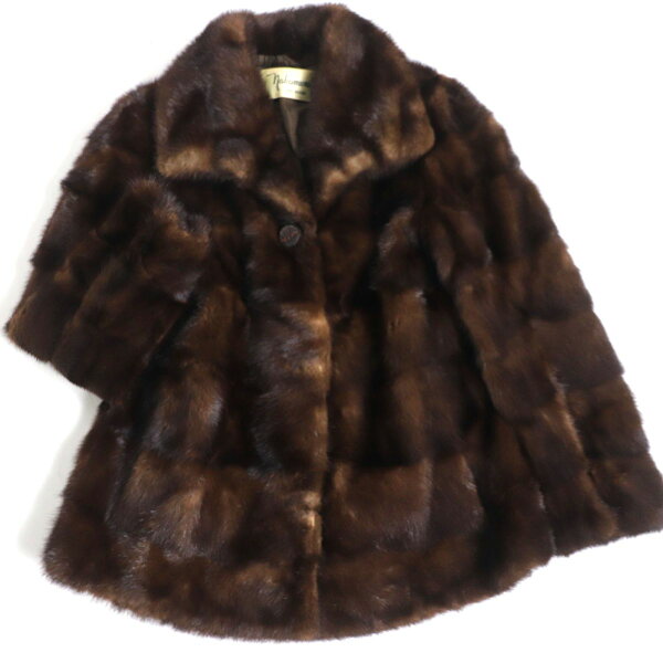 良品▼Nakamura Fur ナカムラファー MINK ミンク 本毛皮コート ブラウン 毛質艶やか・柔らか◎【中古】